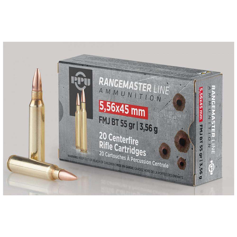 Ammunition TR&Z USA Trading Corp. 1282 ft lbs 223Rem|5.56NATO PPU PPRM5561M   5.56X45  55 FMJBT RNGMSTR  1000 RD